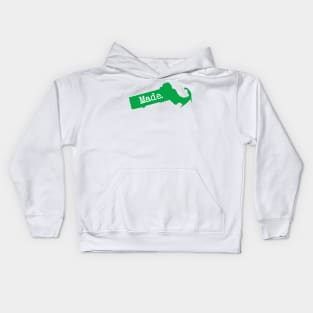 Massachusetts Made MA Green Kids Hoodie